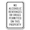 Signmission Safety Sign, 12 in Height, Aluminum, 18 in Length, Alcohol Free -No Alcoho A-1218 Alcohol Free -No Alcoho - alternate 1